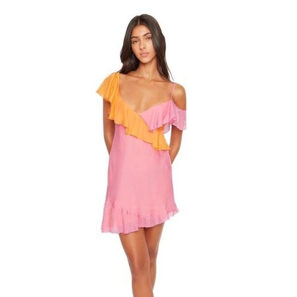 danielle guizio pink and orange dress Pink and Orange Danielle Guizio Dress by Danielle Guizio